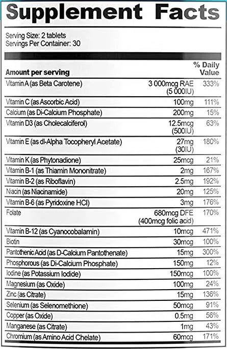 MULTI VITAMIN Super Daily Formula - 60 tabs / 30 servicios