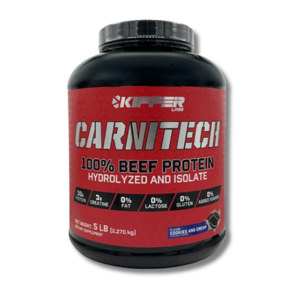 CARNITECH 100% BEEF Protein HYDROLYZED and ISOLATE - 5 lbs / 57 servicios, sabores
