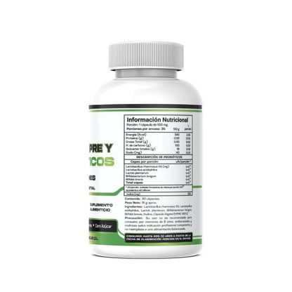 BIOFLORA PRE Y PROBIÓTICOS 50 Billones Cápsula Vegetal - 30 caps / 30 servicios