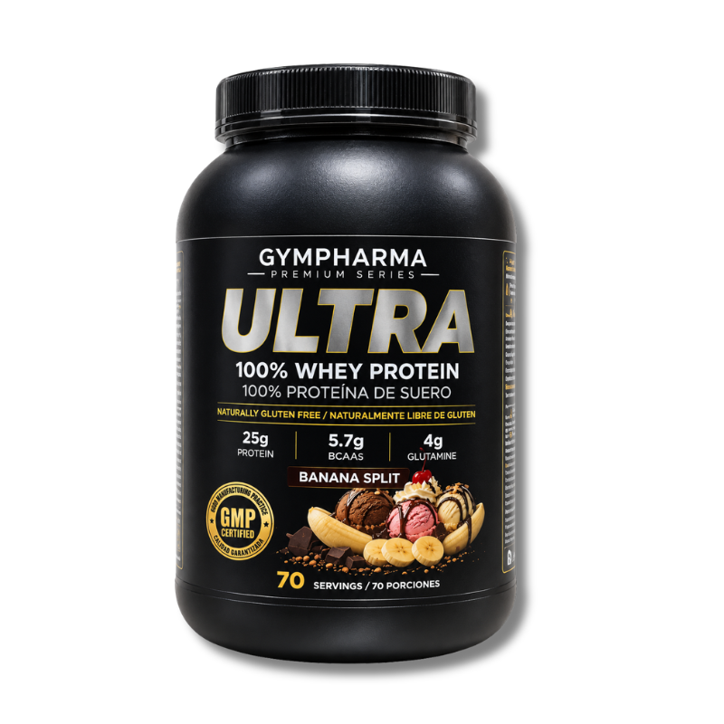 ULTRA 100% Whey Protein Gluten / Sugar FREE - 5 lbs / 70 servicios, sabores
