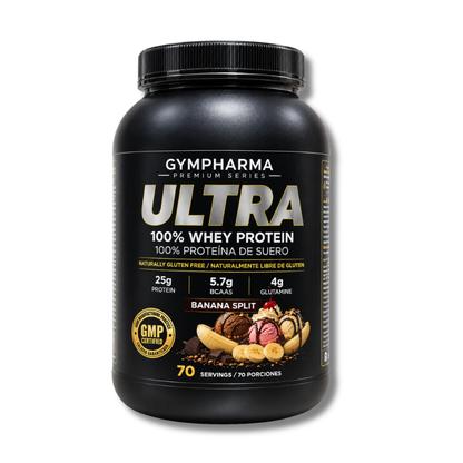 ULTRA 100% Whey Protein Gluten / Sugar FREE - 5 lbs / 70 servicios, sabores