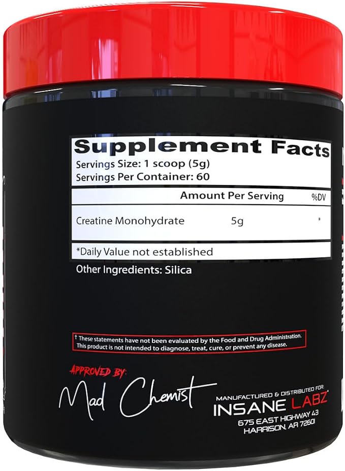 Creatina MONOHYDRATE Asylum Cabinet - 300 grs / 60 servicios, unflavored