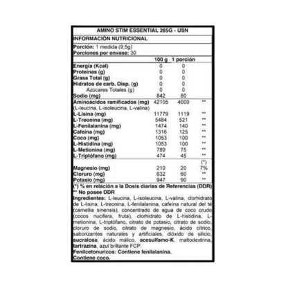AMINO STIM Energy & Recovery – 285 grs / 30 servicios, sabores
