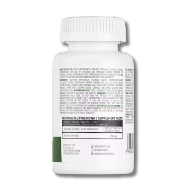 CAFEÍNA 200 mg – 200 tabs / 200 servicios