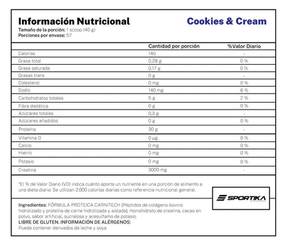 CARNITECH 100% BEEF Protein HYDROLYZED and ISOLATE - 5 lbs / 57 servicios, sabores