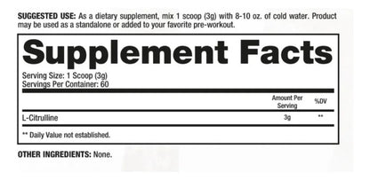 L-CITRULINA Essentials - 180 grs / 60 servicios, unflavored