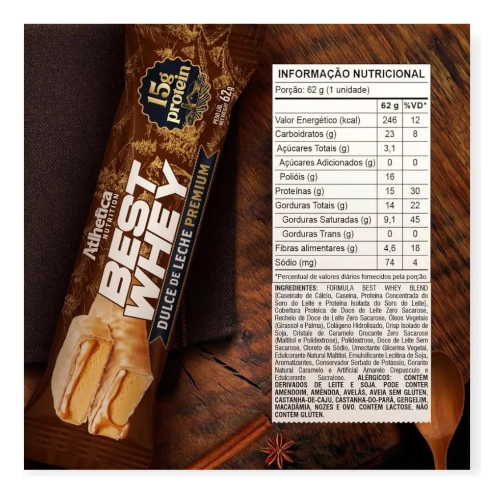 BEST WHEY ZERO 15 grs Protein Bar - 12 unidades / 62 grs, sabores