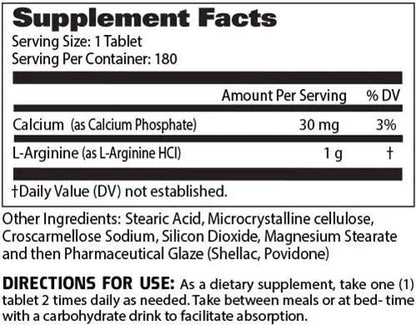 L-ARGININE Essentials 1000 mg - 180 tabs / 180 servicios