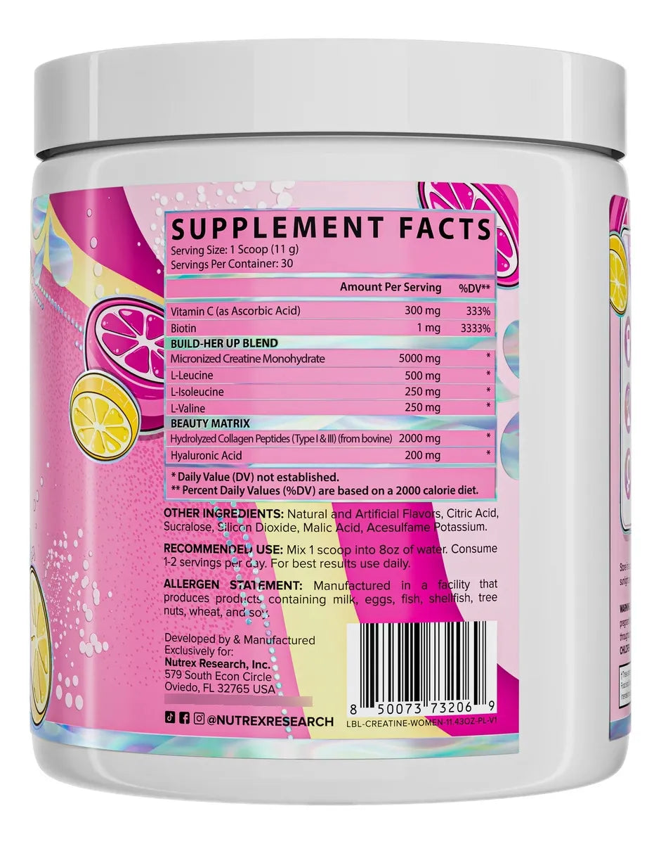 Creatina for WOMEN + Booty & Beauty - 324 grs / 30 servicios, sabores