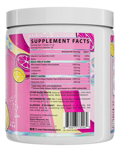Creatina for WOMEN + Booty & Beauty - 324 grs / 30 servicios, sabores