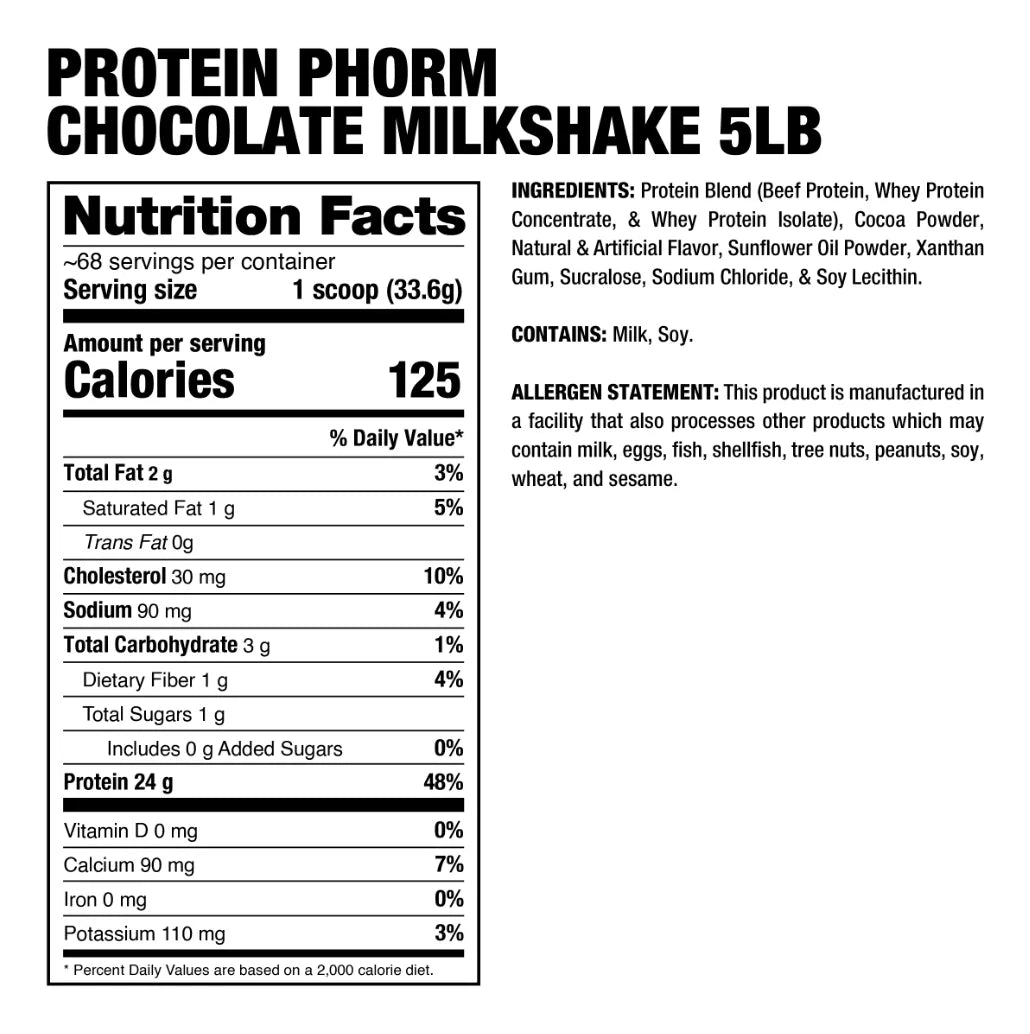 Protein PHORM Beef + Whey Hybrid Protein Matrix - 5 lbs / 74 servicios, sabores
