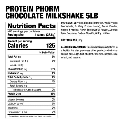 Protein PHORM Beef + Whey Hybrid Protein Matrix - 5 lbs / 74 servicios, sabores