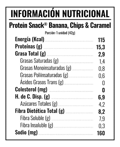 Protein SNACK 15 grs - 5 unidades / 42 grs, Banana Chips & Caramel