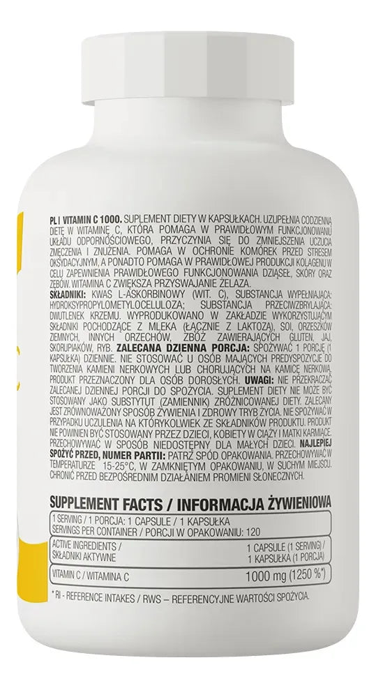 VITAMINA C 1000 mg - 120 caps / 120 servicios