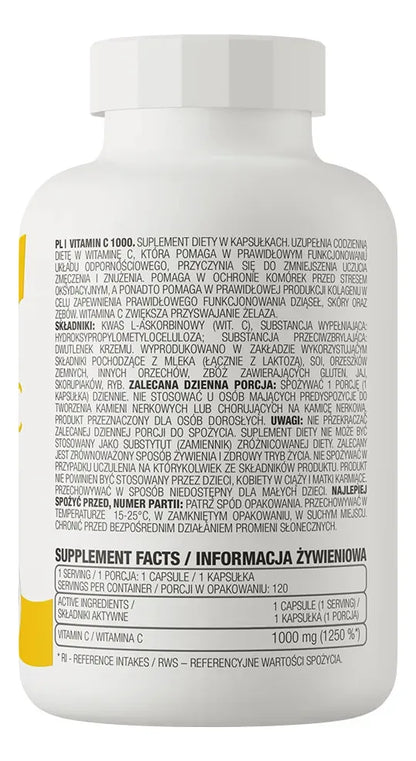 VITAMINA C 1000 mg - 120 caps / 120 servicios