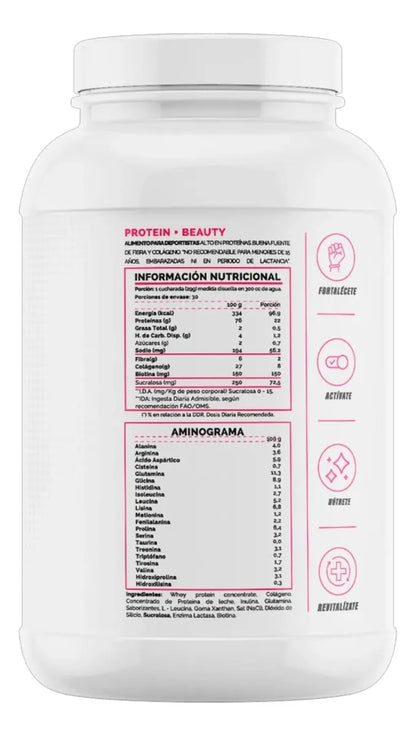 Protein WOMEN + BEAUTY (SIN Gluten / Lactosa / Azúcar) - 870 grs / 30 servicios, sabores