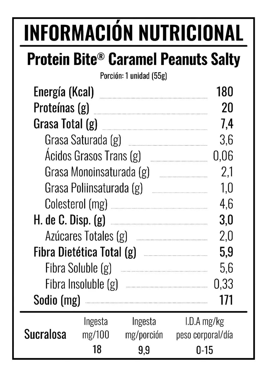 Protein BITE 21 grs Protein Bar NON SUGAR - 4 unidades / 55 grs, sabores