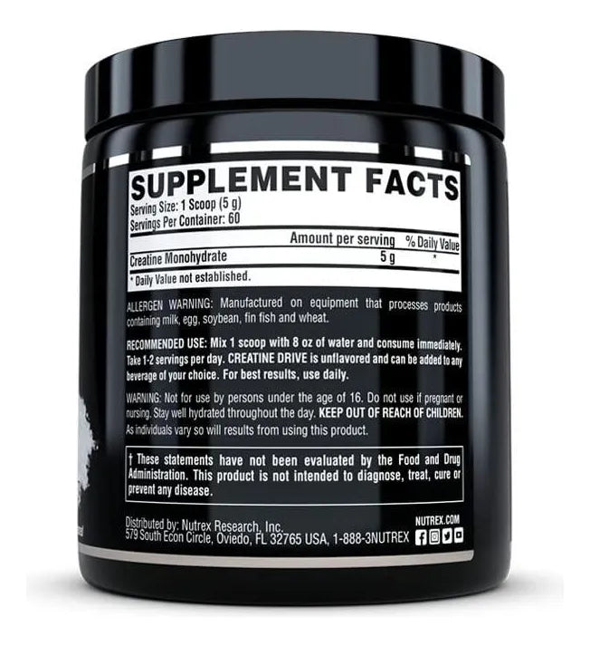 CREATINA Monohydrate - 300 grs / 60 servicios, unflavored