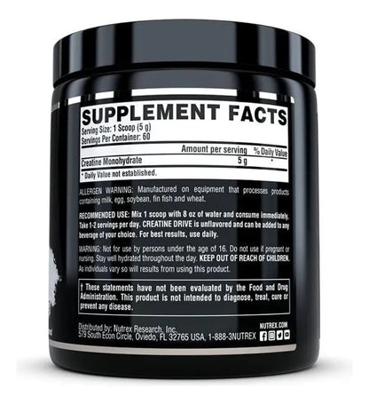 CREATINA Monohydrate - 300 grs / 60 servicios, unflavored