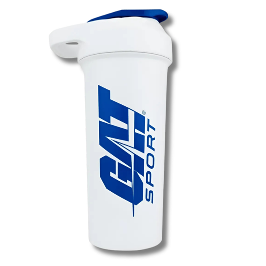 Shaker GAT SPORT c/rejilla mezcladora - CIERRE FÁCIL White - 700 ml (Made in USA)