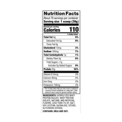 ISO 100 Hydrolyzed – 5 lbs / 75 servicios, sabores