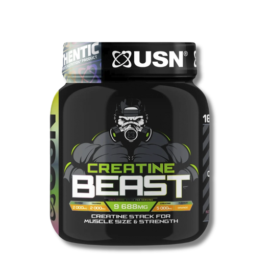 Creatina BEAST Muscle Size & Strength (CREATINA + GLYCINA + TAURINA) - 960 grs / 16 servicios, orange