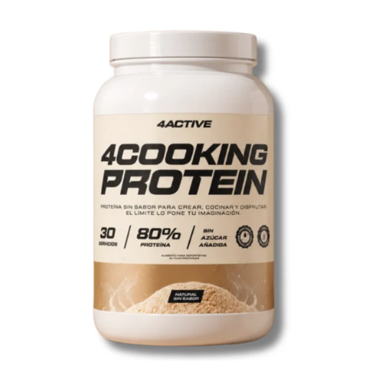 4COOKING Protein (SIN Azúcar) - 900 grs / 30 servicios, natural sin sabor (PARA COCINAR)