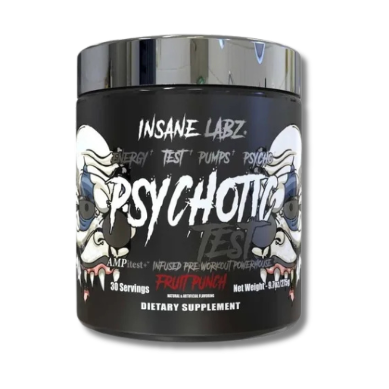 Psychotic TEST Infused Pre-Workout USA - 276 grs / 30 servicios, sabores