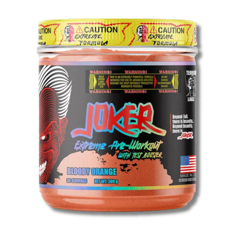 JOKER EXTREME Pre-Workout with TEST BOOSTER USA – 300 grs / 30 servicios, sabores