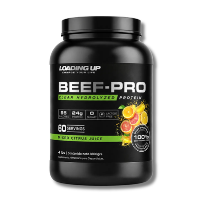BEEF-PRO Clear Hydrolyzed Protein - 4 lbs / 60 servicios, (TEXTURA DE JUGO), sabores