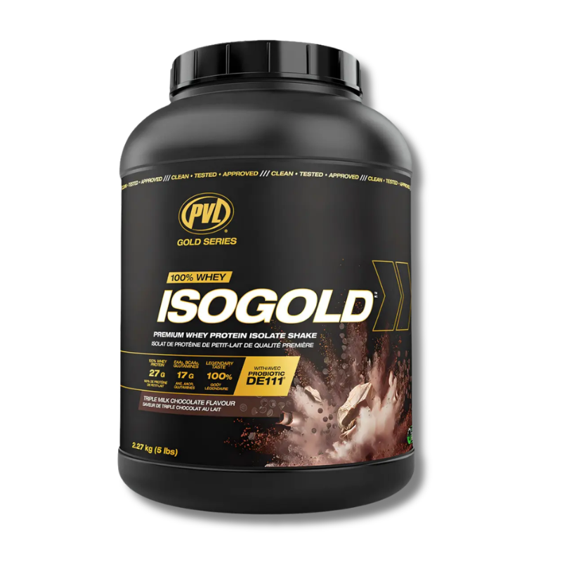 ISO GOLD Premium Whey Protein ISOLATE Shake Mix- 5 lbs / 73 servicios, sabores