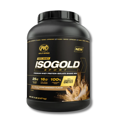 ISO GOLD Premium Whey Protein ISOLATE Shake Mix- 5 lbs / 73 servicios, sabores