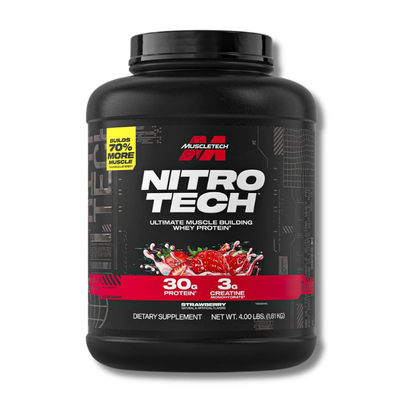 NITROTECH Whey Protein (C/CREATINA) - 4 lbs / 41 servicios, sabores