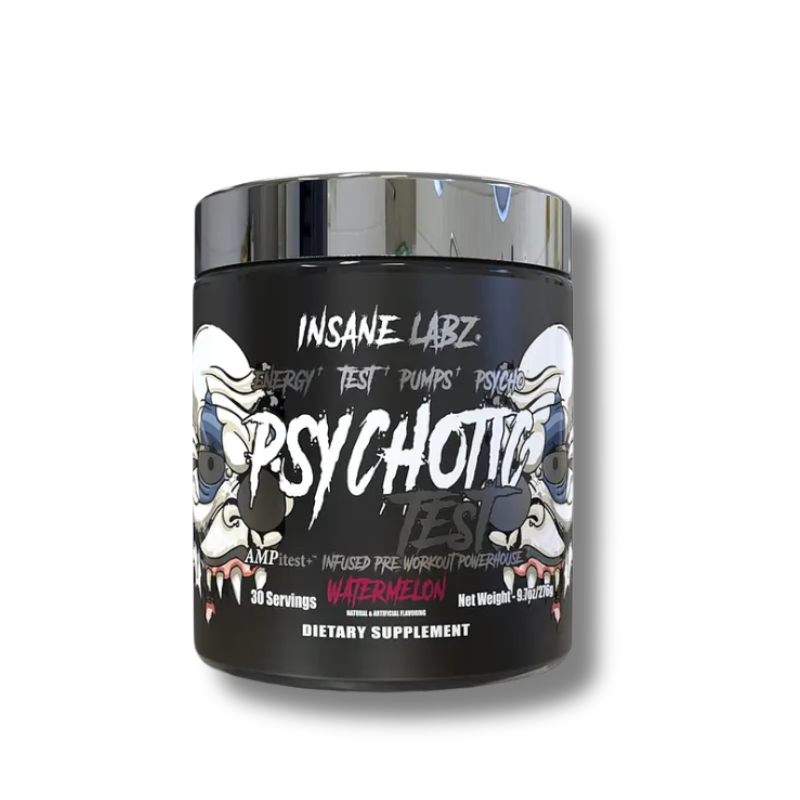Psychotic TEST Infused Pre-Workout USA - 276 grs / 30 servicios, sabores