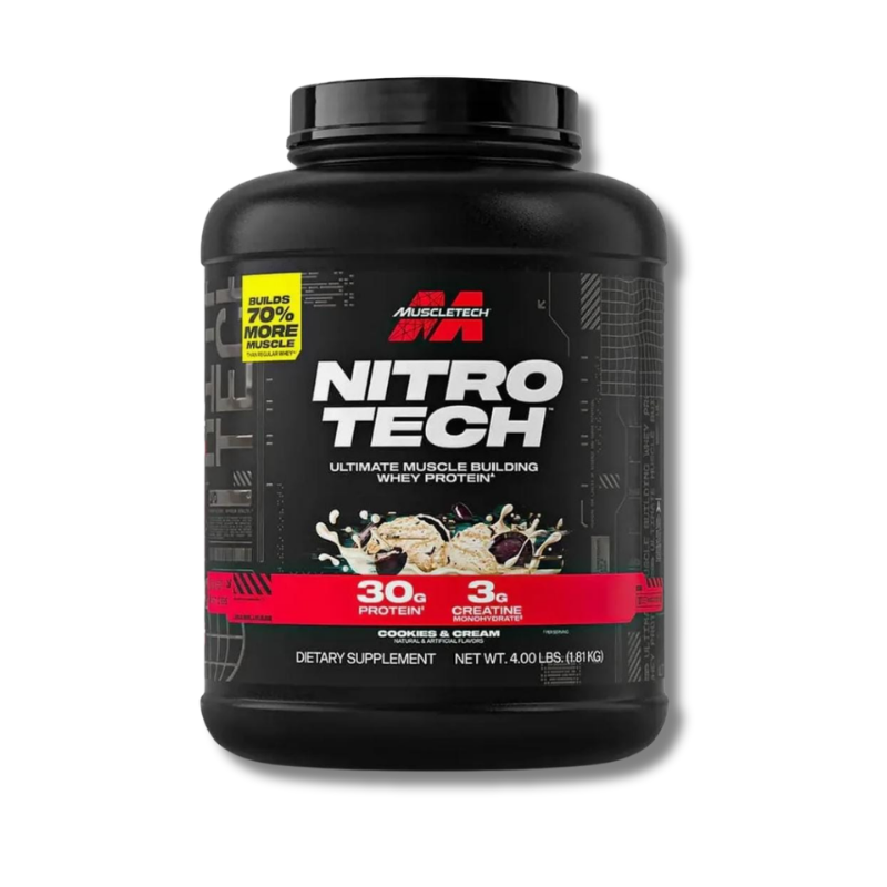 NITROTECH Whey Protein (C/CREATINA) - 4 lbs / 41 servicios, sabores