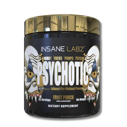 Psychotic GOLD Infused Pre-Workout USA - 357 grs / 60 servicios, sabores