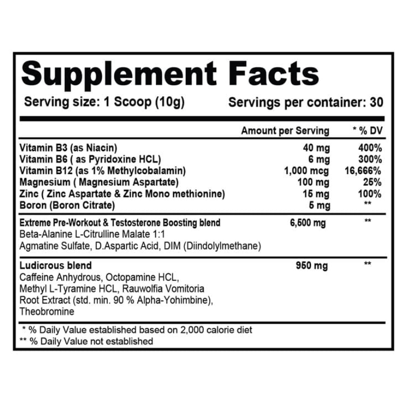 JOKER EXTREME Pre-Workout with TEST BOOSTER USA – 300 grs / 30 servicios, sabores