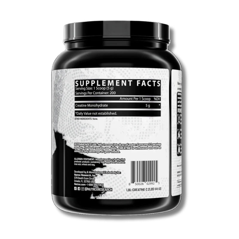 CREATINA Monohydrate – 1 kg / 200 servicios, unflavored