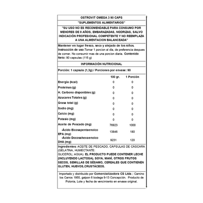 OMEGA 3 – 90 caps / 90 servicios