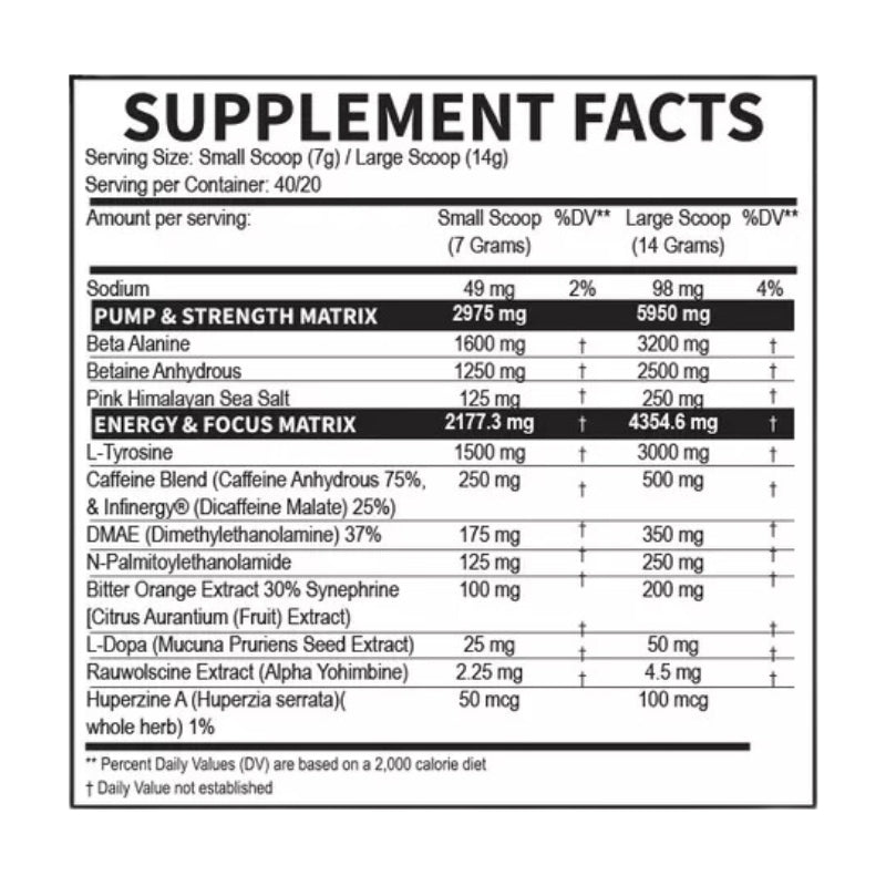 VENOM INFERNO Extreme Pre Workout USA / 40 servicios, sabores
