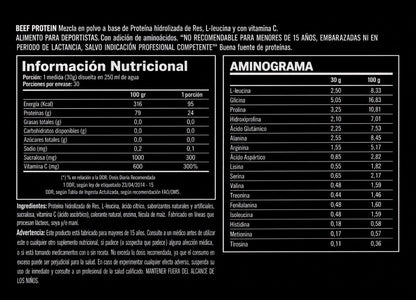 BEEF-PRO Clear Hydrolyzed Protein - 2 lbs / 30 servicios, (TEXTURA DE JUGO), sabores