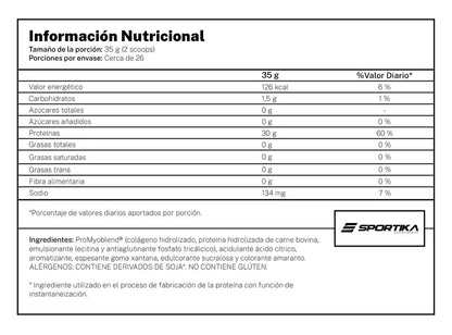 BEEF Protein ZEROLAC - 2 lbs / 26 servicios, sabores