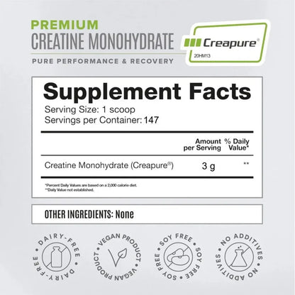 Creatina Monohydrate CREAPURE - 500 grs / 147 servicios, unflavored
