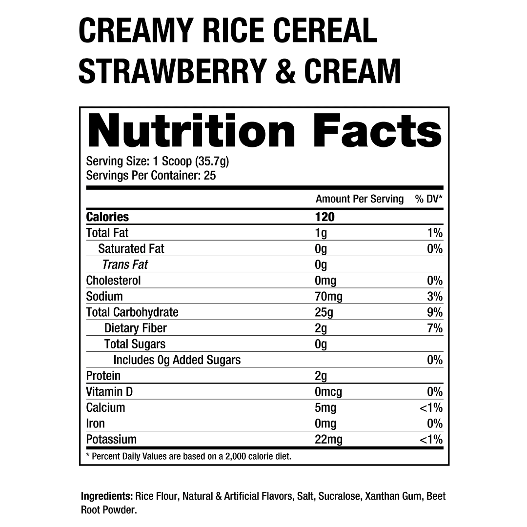 Creamy RICE CEREAL - 1.96 lbs / 25 servicios, sabores