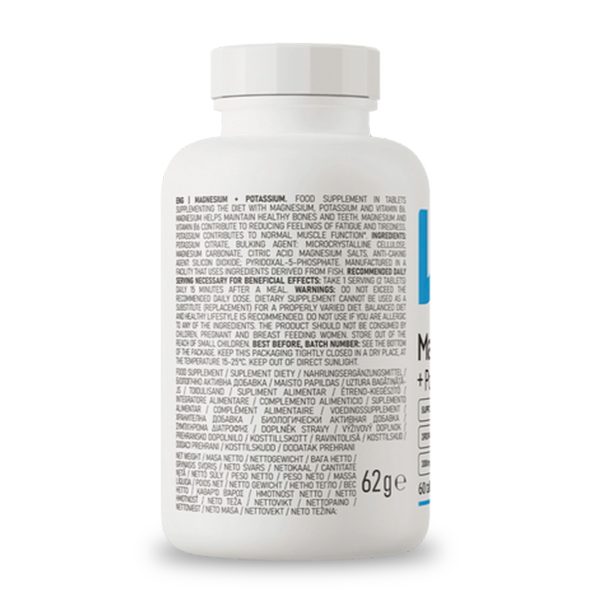MAGNESIO + POTASIO - 60 tabs / 60 servicios
