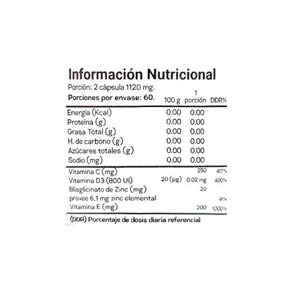 INMUNOFORTE Cápsula Vegetal - 60 caps / 30 servicios